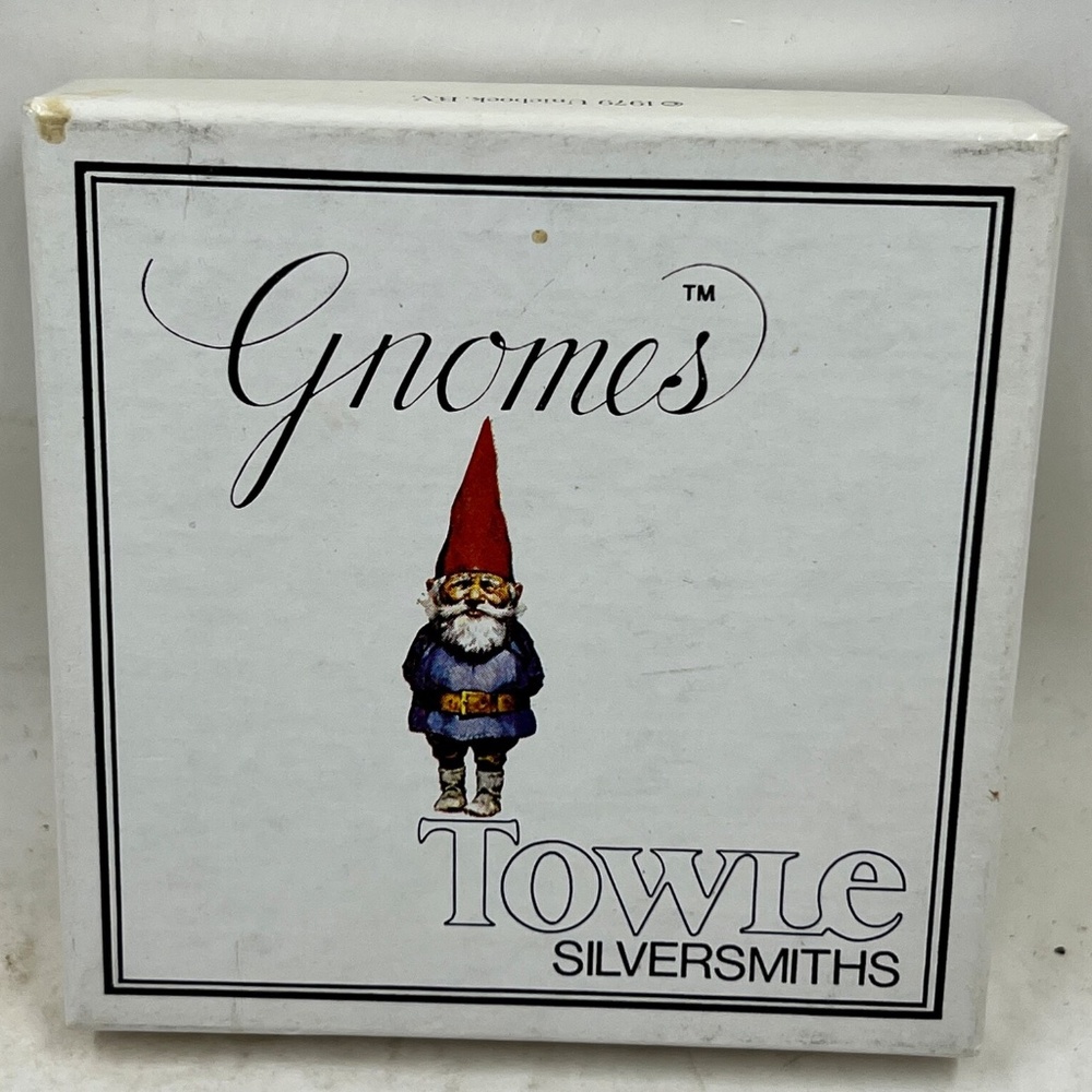 Rare Find Vintage Towle Silversmiths Gnome Christmas Ornament ON WITH THE DANCE